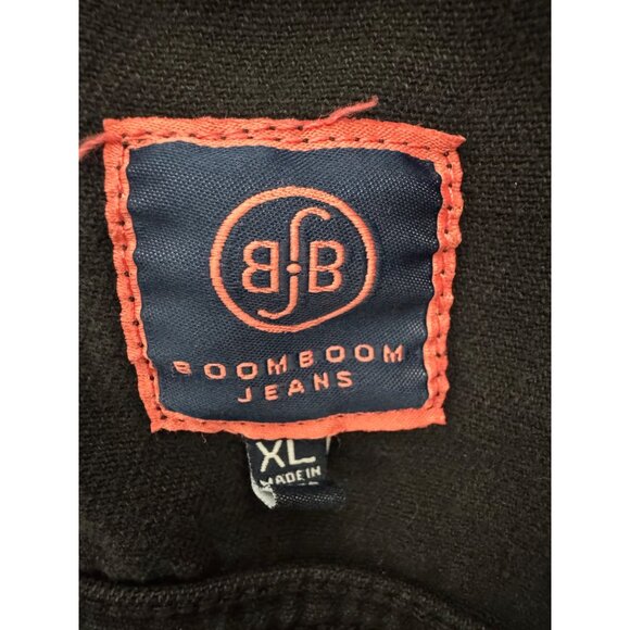 Boom Boom Jeans Denim Jacket Black Distress Grunge Rips Tears Holes Thrash XL - Picture 9 of 11